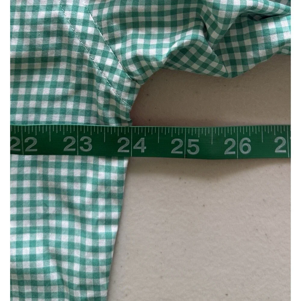 J Crew Ludlow Mens Size Lg Green Gingham Premium Dress Shirt‎ Button Down Preppy